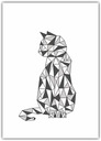 Постер Geometric Cat 70x100 графика для рамки для постера
