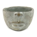 ЦВЕТОЧНЫЙ ГОРШОК СЕРЫЙ ЦЕМЕНТНЫЙ ЛИЦО 18x28см ГОЛОВКА