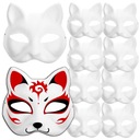 THERIAN COSPLAY МАСКА ДЛЯ КОШКИ ДЛЯ РАСКРАСКИ DIY БЕЛАЯ БУМАГА 10 ШТ.