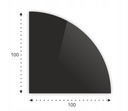СТЕКЛО ПЕРЕД КАМИНОМ, ЗАКАЛЕННОЕ, ОСНОВАНИЕ 100х100, ЧЕТВЕРТЬ КРУГА