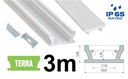 ПРОФИЛЬ ДЛЯ LED TERRA + ВОДОНЕПРОНИЦАЕМЫЙ СВЕТИЛЬНИК, 3 м, БЕЛЫЙ