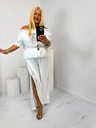 PAPARAZZI FASHION KOMPLET NOHAVICE S ROZPARKOM BLÚZKA NA LETO BIELA