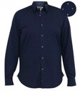 Veľká Elegantná pánska košeľa tmavomodrá EPPING-D555 Veľkosť 6XL
