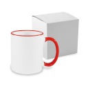 Кружка 330 мл с красной ручкой Сублимация