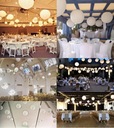 Бумажный шар-фонарик 40см белый для свадебных украшений