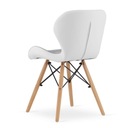 Krzesło LAGO ekoskóra - szaro-białe x 3 Głębokość mebla 1 cm