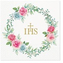 БУМАЖНЫЕ САЛФЕТКИ ПРАЗДНИЧНЫЕ РОЗЫ 33 СМ 20 ШТ.