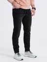 Pánske džínsové jogger nohavice s prešívaním čierne V3 OM-PADJ-0113 S Kolekcia Denim