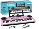 RÓŻOWE PIANINKO ORGANY KEYBOARD MIKROFON ZASILACZ