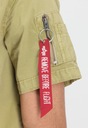 Košeľa s krátkym rukávom Alpha Industries Basic Shirt Slim S 136427 01 Zie Dominujúca farba zelená