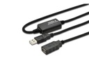 Повторитель USB A/USB A M/F, черный, 10 м
