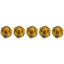 НАБОР ИЗ 5 ЖЕЛТЫХ ДВАДЦАТЬСТОРОННИХ КУБИКОВ D20 ДЛЯ РПГ