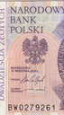 20 zł Polska 2016 seria BW UNC z paczki bankowej Okres od 1994