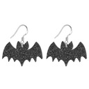 Серьги BAT черные GLITTER Halloween