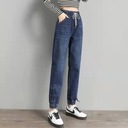Elastický pás v kórejskom štýle Baggy Harlan Jeans Women