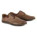Мужские повседневные кожаные туфли на шнуровке POLISH 402 коричневый 40