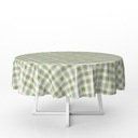 OBRUS CERATA ZIELONA KRATKA OKRĄGŁA GRUBA KOŁO 140 cm