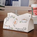 Симпатичный футляр для салфеток с принтом, кожаная коробка для салфеток, водонепроницаемая и пыленепроницаемая