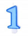 СВЕЧА ДЛЯ ТОРТА НА РОЖДЕНИЕ, синяя, НОМЕР 1