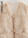 Płaszcz zimowy damska modna gruba ciepła sztuczna kamizelka futrzana Kolor wielokolorowy