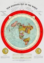 Карта мира Плоской Земли Глисона 1892 года Отремонтированный