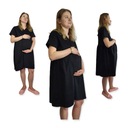 НОЧНАЯ РУБАШКА ДЛЯ РОЖДЕНИЯ, ХЛОПОК, КОРОТКИЙ РУКАВ, размер L, ЧЕРНАЯ