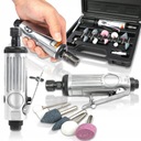 SZLIFIERKA PNEUMATYCZNA PROSTA 1/4 6MM Z AKCESORIAMI WALIZKA + ŚCIERNICE