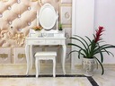 LED косметический туалетный столик с косметическим зеркалом, БЕЛЫЙ + ТАБУРЕТ + 4 ящика!