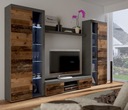 RUMBA XL OLD WOOD/MATERA секция для гостиной, полки под телевизор и витрина