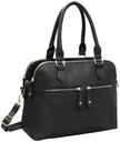 Женская сумка с 3 отделениями А4 Сумка-мессенджер Черная сумка из эко-кожи