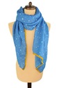 ШАРФ ЖЕНСКИЙ СИНИЙ ДЖИНСОВЫЙ С ЖЕЛТОЙ ХРУСТИКОЙ