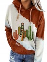 Dámska mikina s potlačou kaktusu farby,L Veľkosť 3XL