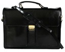 Мужской кожаный портфель для ноутбука, 15 см, черный, итальянский, А4