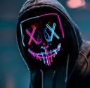 LED СВЕТЯЩАЯСЯ МАСКА ДЛЯ ХЭЛЛОУИНА Ледяной сине-фиолетовый