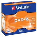 Płyty Verbatim DVD-R 4,7GB Matt Silver 5szt box