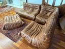 Zestaw sof ze skóry naturalnej vintage Togo design Typ mebla stylizowany (na wzór oryginalnych)