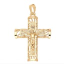 ЗОЛОТОЙ КУЛОН КРЕСТ, ХИРУРГИЧЕСКАЯ СТАЛЬ 316L