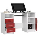 Компьютерный стол для офиса, белый, красный 124