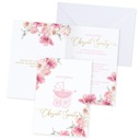 ПРИГЛАШЕНИЯ на Святое Крещение Розовая тележка 10 шт.