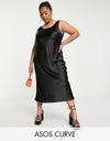 Čierne saténové midi šaty defekt 44 Pohlavie Výrobok pre ženy