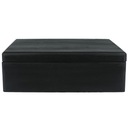 Черный деревянный ящик с ручками 40х30х14 см.