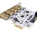 Karta adaptér pre počítač PCI PCIe 1X na 4x USB A 1x USB C 3.1 Gen1 biela Hmotnosť (s balením) 0.09 kg