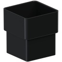 КРОП ПВХ СОЕДИНИТЕЛЬ-МУФЛ Квадратная труба, диаметр 80, ЧЕРНЫЙ