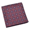 Шелковый темно-синий нагрудный платок с красным узором