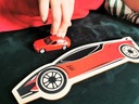 Детская полка для машинок Hot Wheels с деревянной графикой гоночного автомобиля