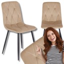 Бежевый велюровый обеденный стул ROBIN с мягкой обивкой Loft