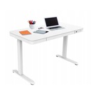 Регулируемый белый электрический стол USB с выдвижным ящиком, подъемный и регулируемый.