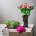 Váza na kvety Vysoká Moderná Plastová Nerozbitná Večná 20 cm Farba čierna