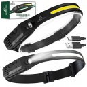 Светодиодная батарея 2 в 1 налобный фонарь налобный фонарь USB ремешок с датчиком движения