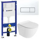 КОМПЛЕКТ ДЛЯ УНИТАЗА GEBERIT + ПОДВЕСНАЯ ЧАША LAVITA БЕЗОБОРОТКА, БЕЛАЯ КНОПКА